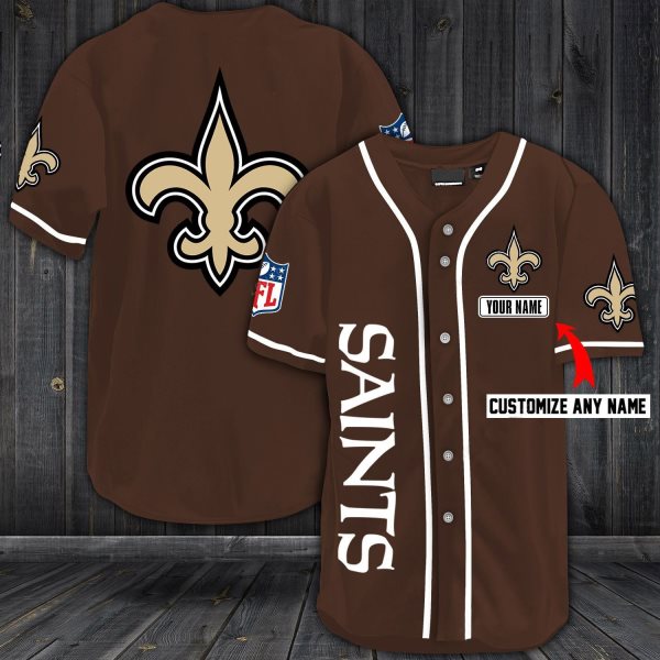 NFL New Orleans Saints Baseball Customized Jersey (2)