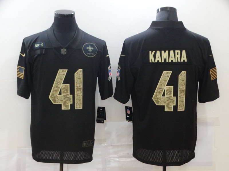 Nike Saints 41 Alvin Kamara 2020 Black Camo Salute To Service Limited Men Jersey