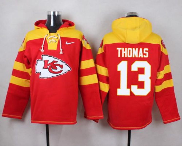 Nike Chiefs 13 De'Anthony Thomas Red Player Pullover NFL Sweatshirt Hoodie