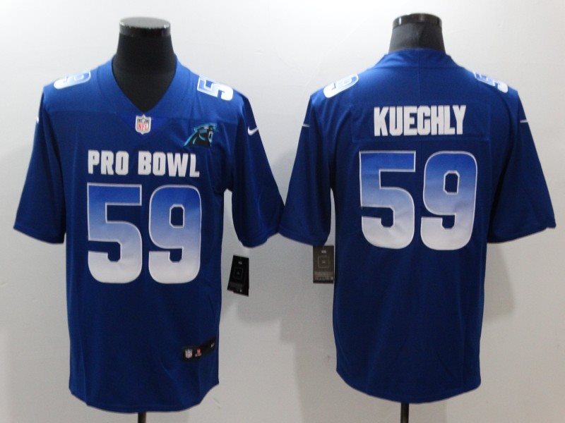 Nike NFC Panthers 59 Luke Kuechly Royal 2019 Pro Bowl Game Men Jersey