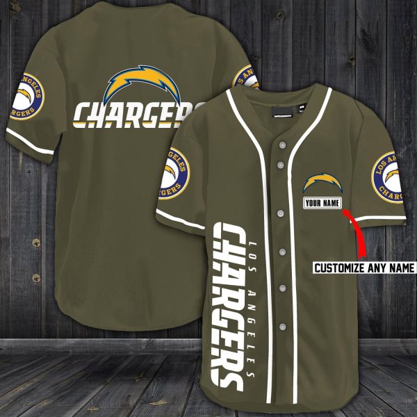NFL Los Angeles Chargers Baseball Customized Jersey (3)