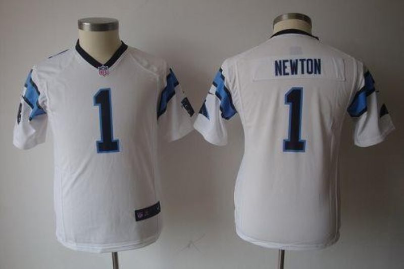 Youth Nike Carolina Panthers 1 Cam Newton White Game Jersey