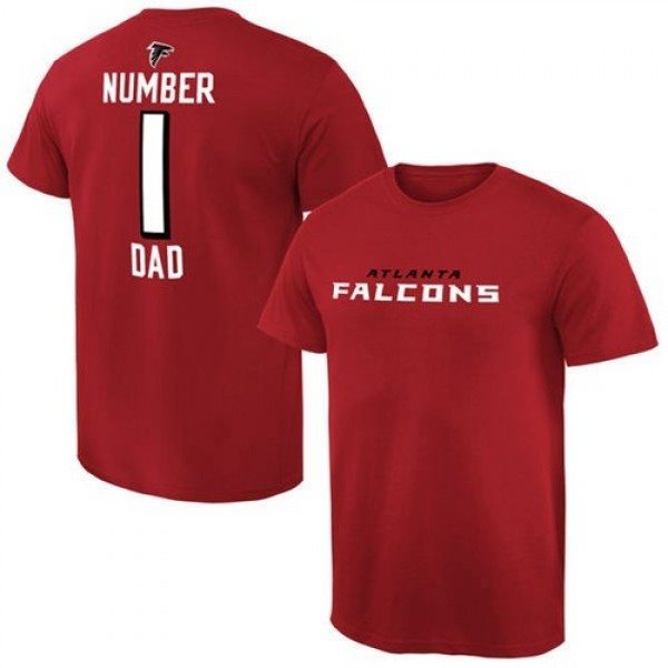 NFL Atlanta Falcons Pro Line Number 1 Dad T-Shirt Red