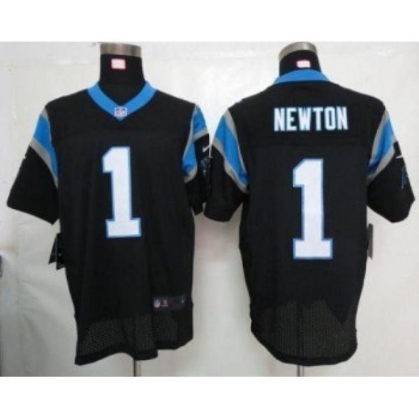 Nike Carolina Panthers 1 Cam Newton Black Elite Football Jersey