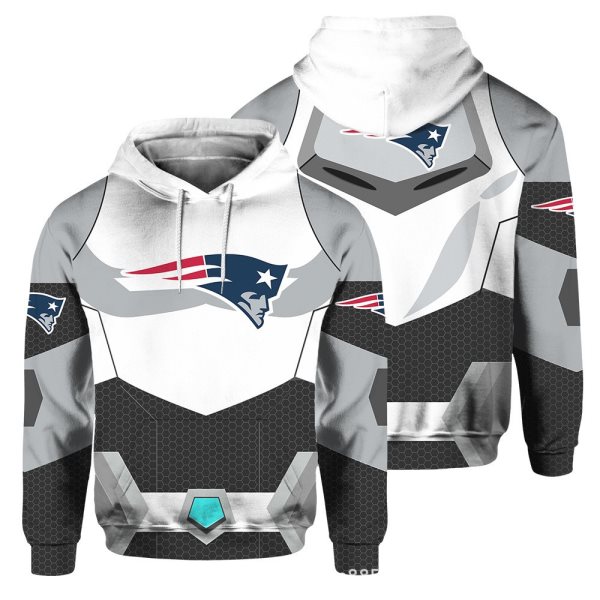 NFL New England Patriots 3D Printed Pocket Pullover Hoodie