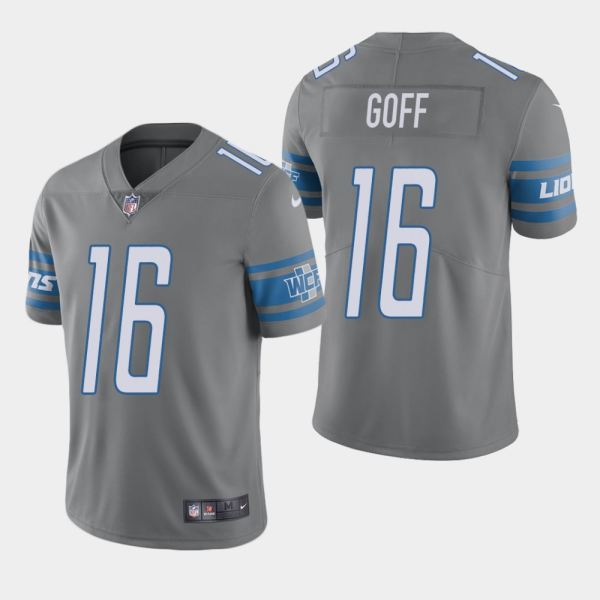Nike Lions 16 Jared Goff Grey Color Rush Limited Men Jersey