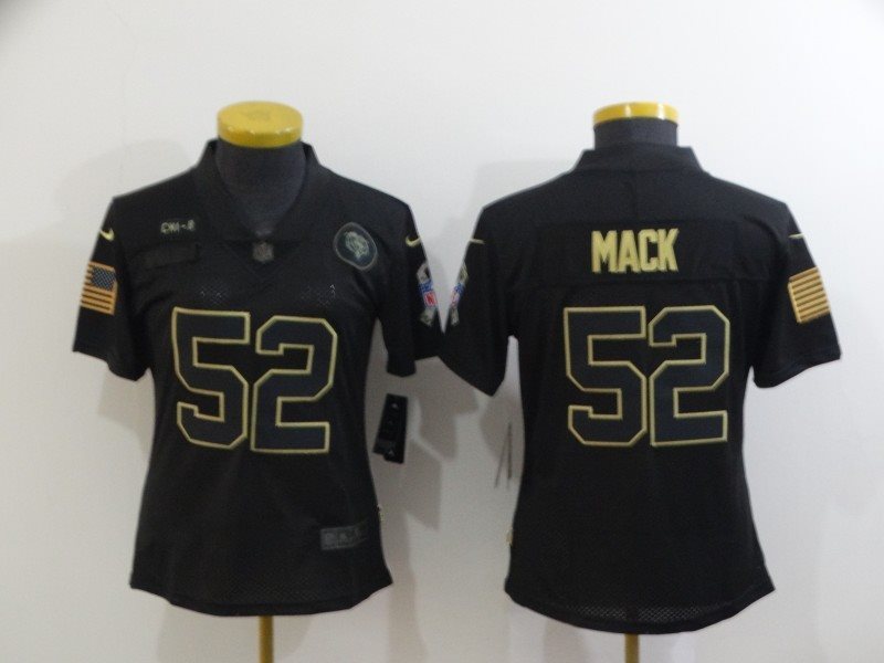 Nike Bears 52 Khalil Mack 2020 Black Salute To Service Limited Women Jersey