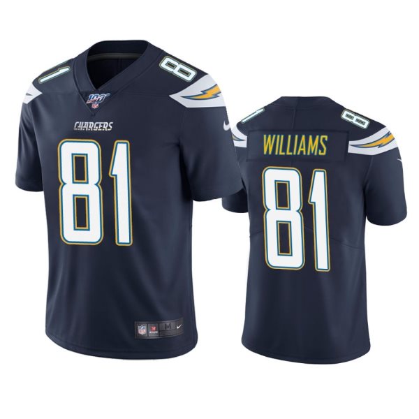 NFL Los Angeles Chargers 81 Mike Williams Navy 100th Season Vapor Untouchable Limited Men Jersey