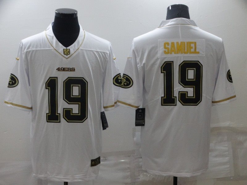 Nike 49ers 19 Deebo Samuel White Gold Vapor Limited Men Jersey