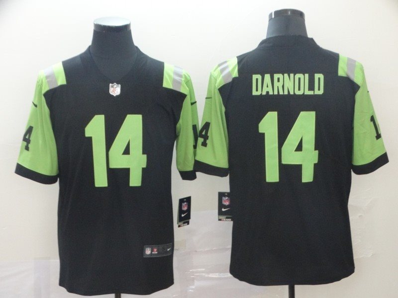 NFL New York Jets 14 Sam Darnold Jets City Edition Black Green Jersey
