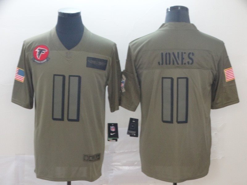 Nike Falcons 11 Julio Jones 2019 Olive Salute To Service Limited Men Jersey