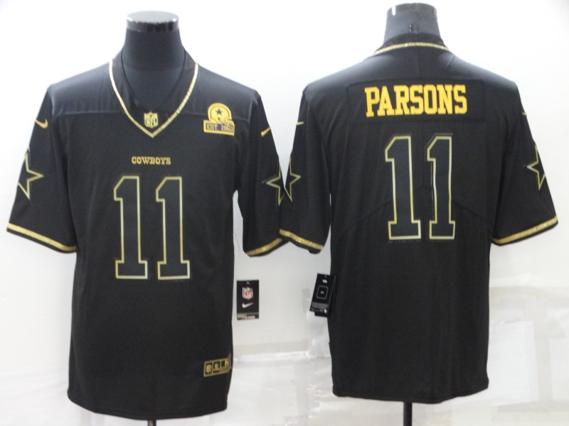 Nike Cowboys 11 Micah Parsons Black Gold Vapor Limited Men Jersey