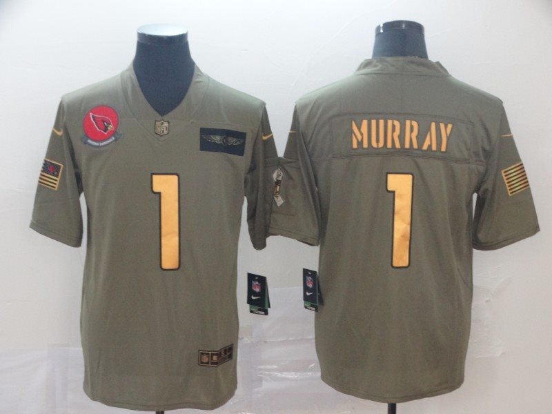 Nike Cardinals 1 Kyler Murray 2019 Olive Gold Salute To Service Limited Men Jersey