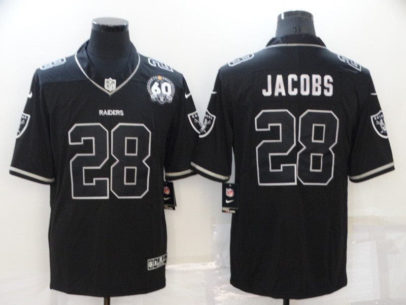 Nike Raiders 28 Josh Jacobs Black Shadow Vapor Limited Men Jersey