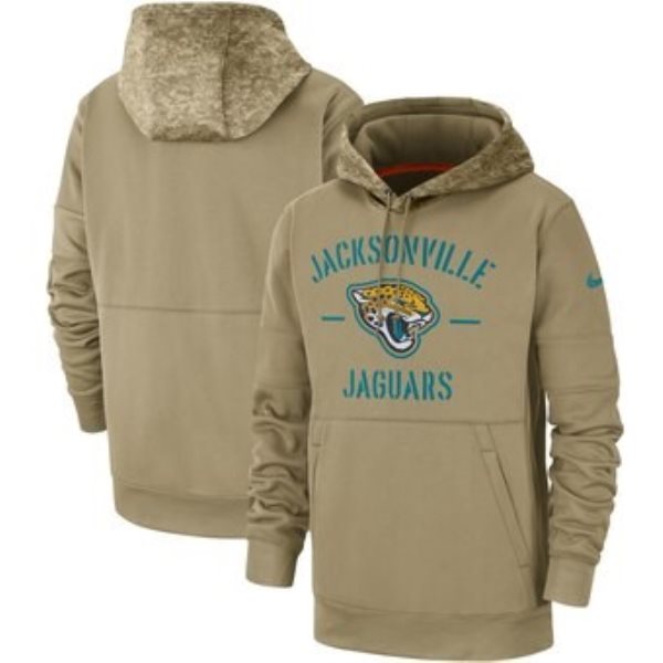 Nike Jacksonville Jaguars Tan 2019 Salute To Service Sideline Therma Pullover Hoodie