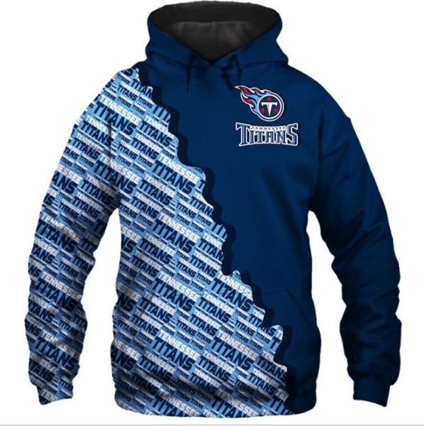 NFL Tennessee Titans Football Team Split Hoodie Sweatshirt