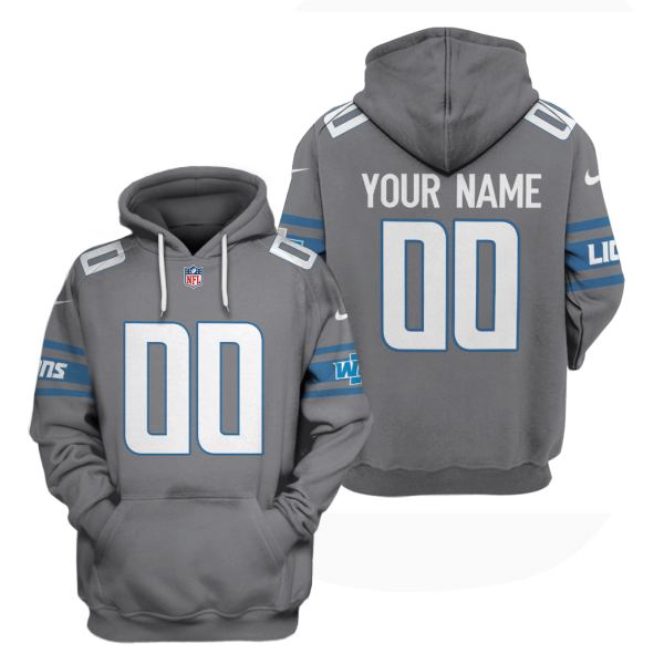 Nike Lions Grey Customized 2021 New Stitched Hoodie