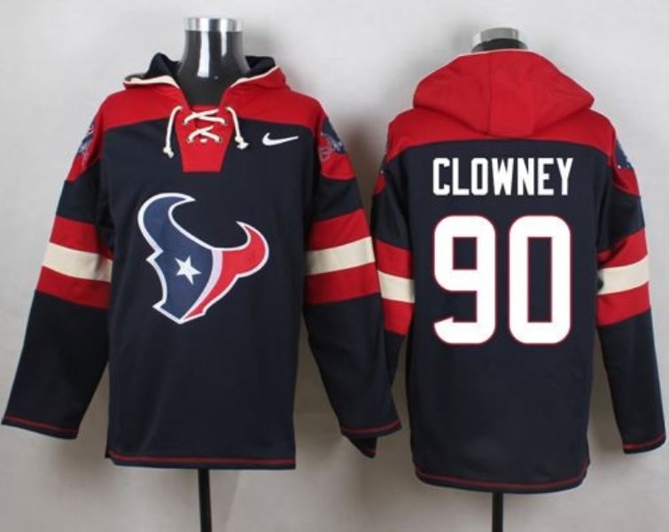 Nike Texans 90 Jadeveon Clowney Navy Blue Player Pullover NFL Sweatshirt Hoodie