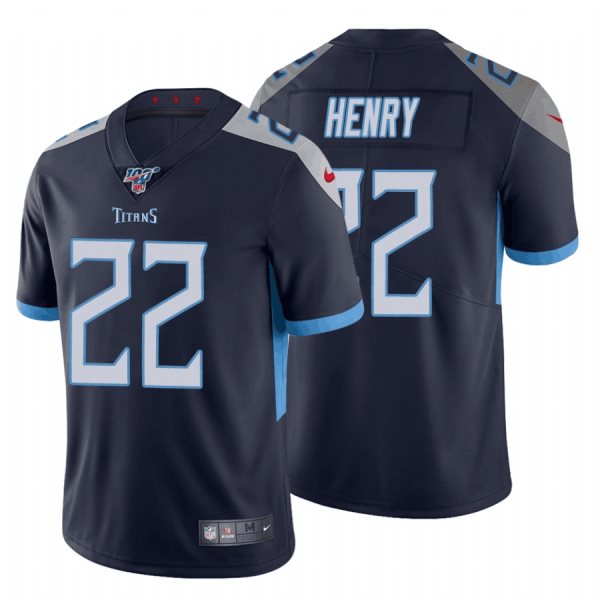 NFL Tennessee Titans 22 Derrick Henry Navy 100th Season Vapor Untouchable Limited Men Jersey