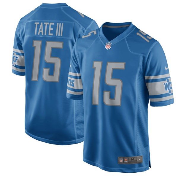 Nike NFL Detroit Lions 15 Golden Tate III Blue 2017 Game Jersey
