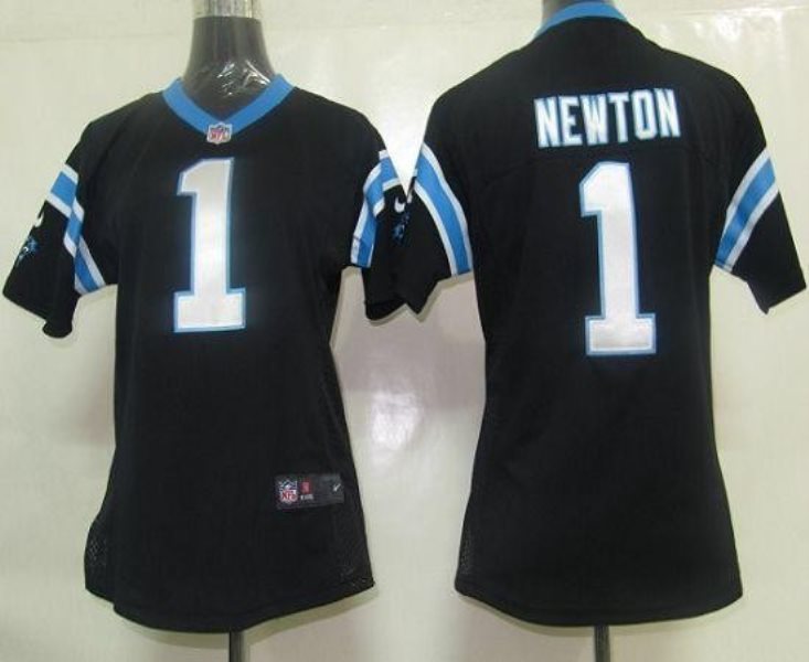 Nike Panthers 1 Cam Newton Black Women's Elite Jersey