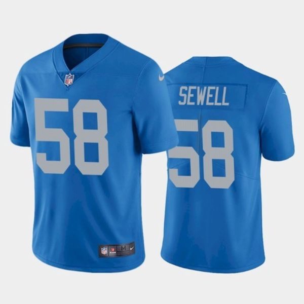 Nike Lions 58 Penei Sewell Blue Vapor Untouchable Limited Men Jersey