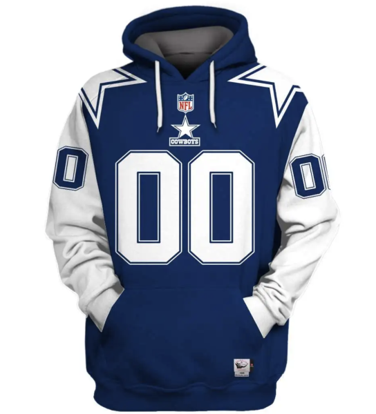 NFL Cowboys Customized Blue Thanksgiving 2021 Stitched New Hoodie