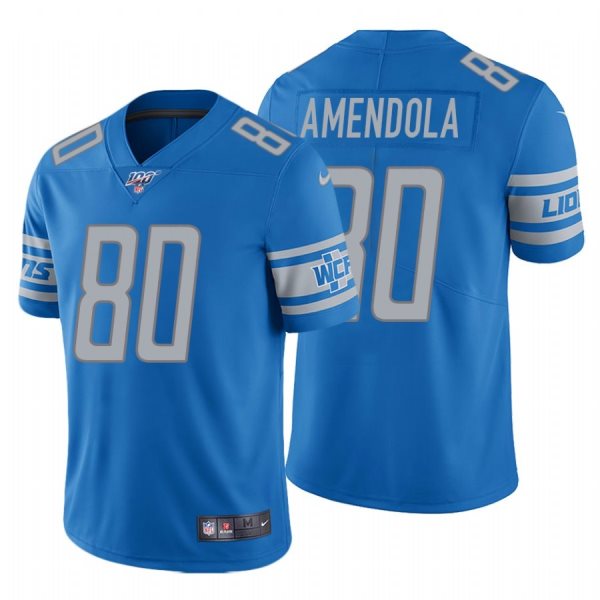 Nike Lions 80 Danny Amendola Blue 100th Season Vapor Untouchable Limited Jersey
