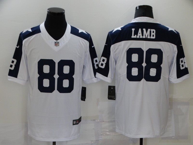 Nike Cowboys 88 Ceedee Lamb White Throwback Vapor Untouchable Limited Men Jersey