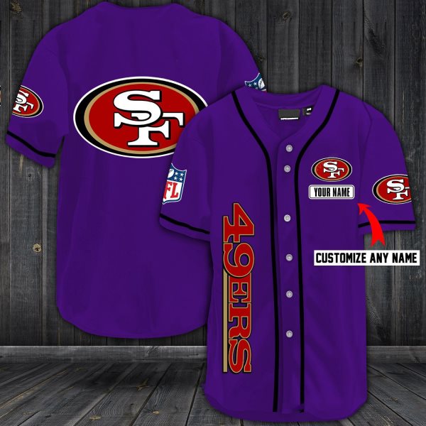 NFL San Francisco 49ers Baseball Customized Jersey (2)