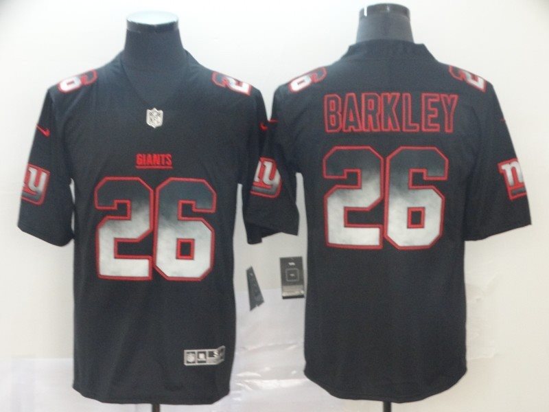 New York Giants 26 Saquon Barkley Black 2019 Smoke Fashion Limited Men Jersey