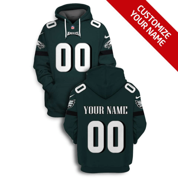 NFL Eagles Customized Black Green 2021 Stitched New Hoodie