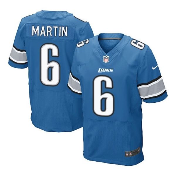 Nike NFL Lions 6 Sam Martin Light Blue Men Elite Jersey