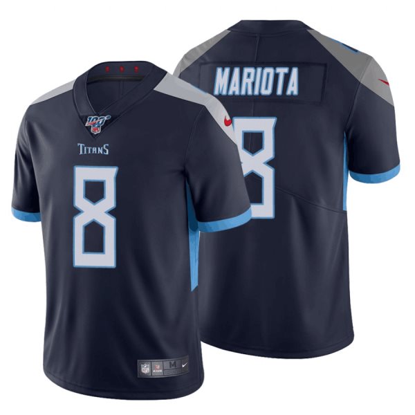 NFL Tennessee Titans 8 Marcus Mariota Navy 100th Season Vapor Untouchable Limited Men Jersey