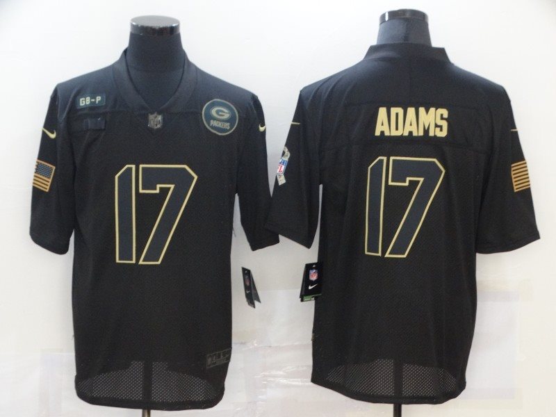 Nike Packers 17 Davante Adams 2020 Black Salute to Service Limited Men Jersey