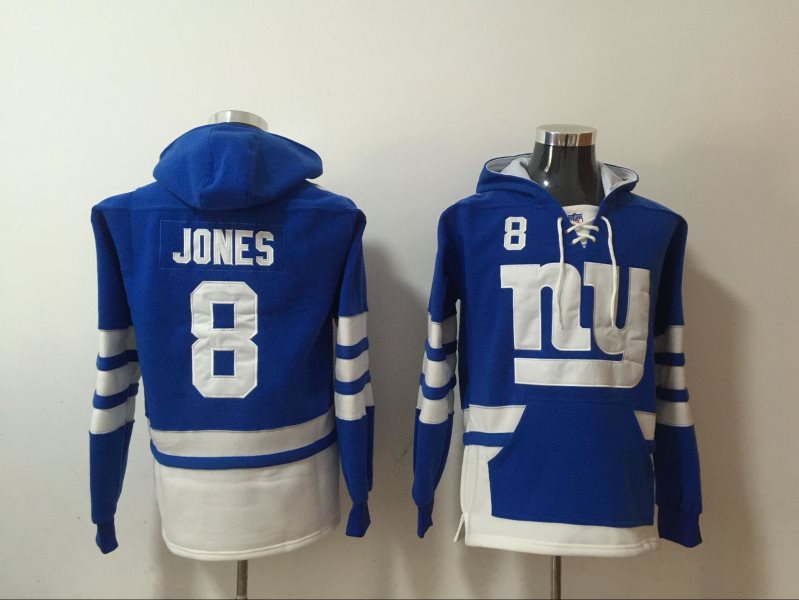 Nike Giants 8 Daniel Jones Blue 2020 Hoodie Sweatshirt