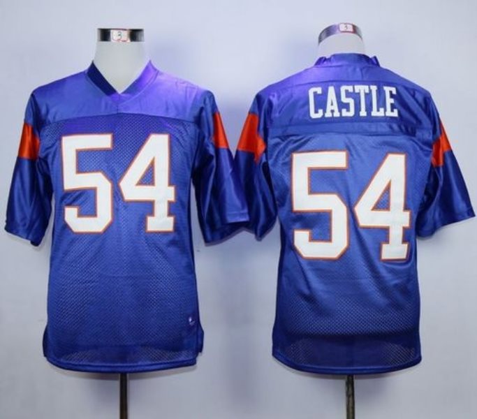Blue Mountain State 54 Thad Castle Blue Stitched Football Movie Jersey