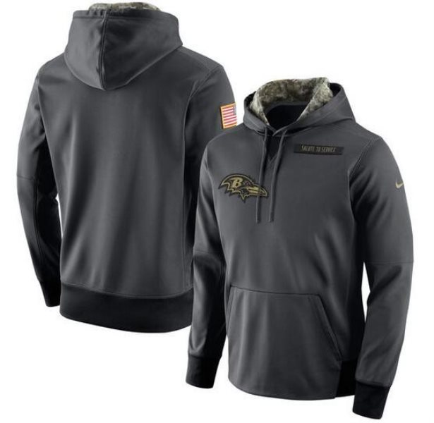 NFL Baltimore Ravens Nike Anthracite Salute to Service Player Performance Hoodie