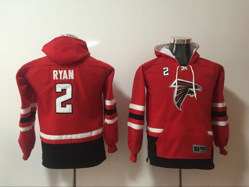 Nike Atlanta Falcons 2 Matt Ryan Red All Stitched Hooded Youth Sweatshirt