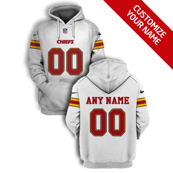 NFL Chiefs Customized White 2021 Stitched New Hoodie