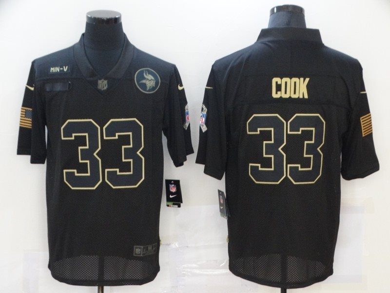 Nike Vikings 33 Dalvin Cook 2020 Black Salute To Service Limited Men Jersey