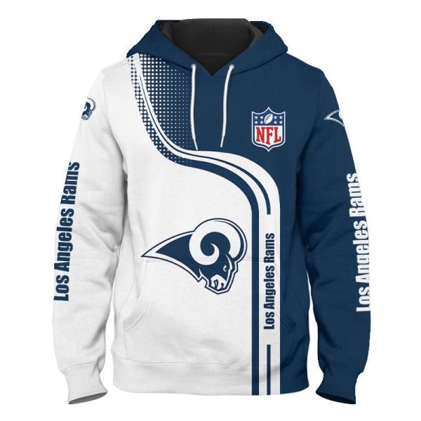 NFL Los Angeles Rams 3D Print Blue Hoodie Sweatshirt