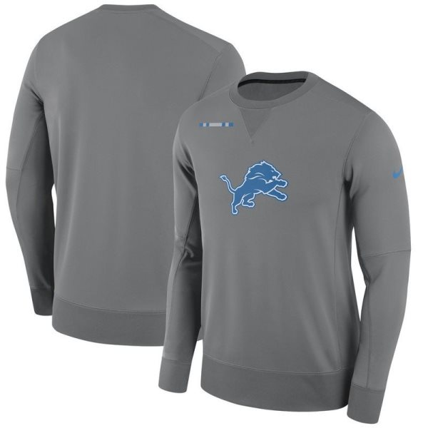 Nike Detroit Lions Charcoal Sideline Team Logo Performance Men Sweatshirt