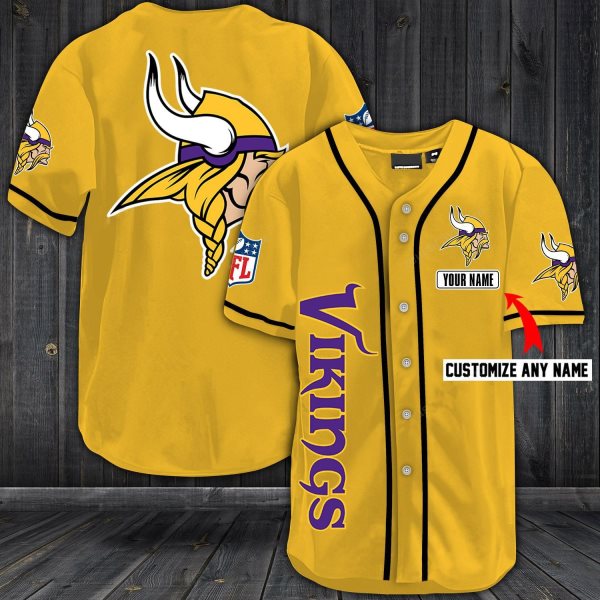 NFL Minnesota Vikings Baseball Customized Jersey (6)