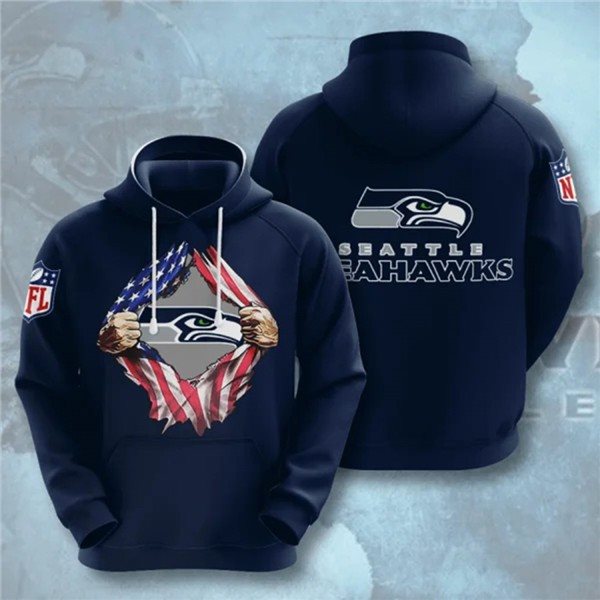 NFL Seattle Seahawks Navy 3D Trending T-Shirt Hoodie