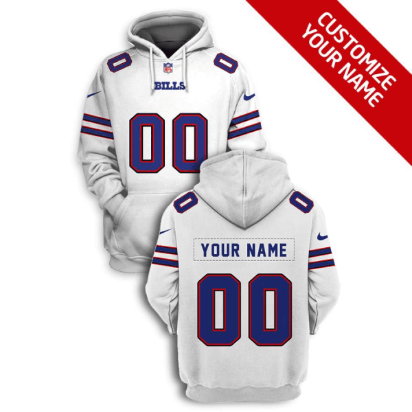 NFL Bills Customized White 2021 Stitched New Hoodie