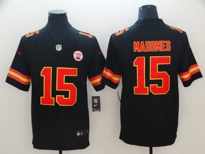 Nike Chiefs 15 Patrick Mahomes Black Vapor Untouchable Limited Youth Jersey