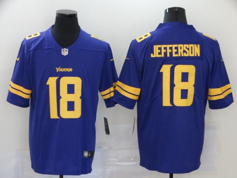 Nike Vikings 18 Justin Jefferson Purple 2020 NFL Draft Color Rush Limited Men Jersey