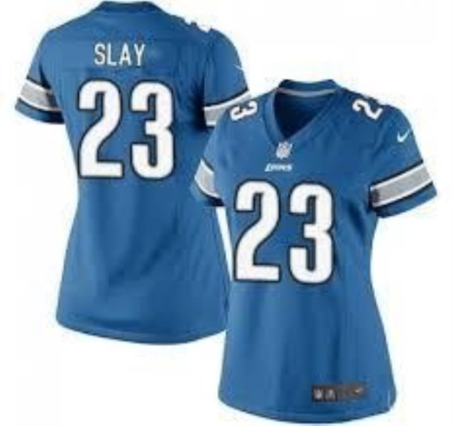 Nike Lions 23 Darius Slay Blue Team Color Women's Stitched NFL Elite Jersey