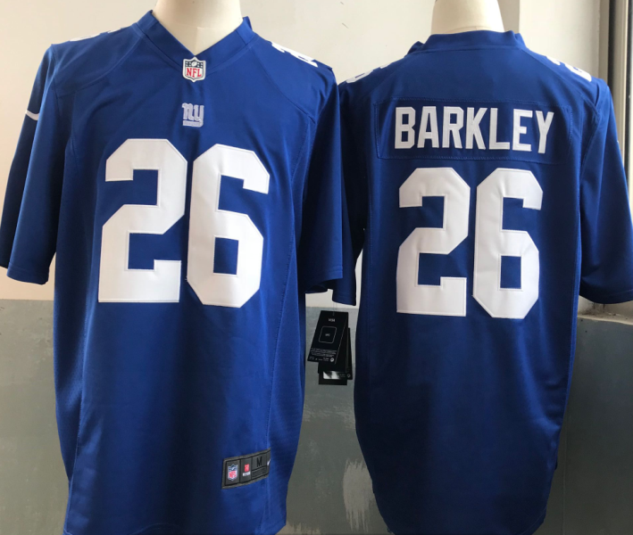 NFL New York Giants 26 Saquon Barkley Nike Royal 2018 NFL Draft Game Men Jersey